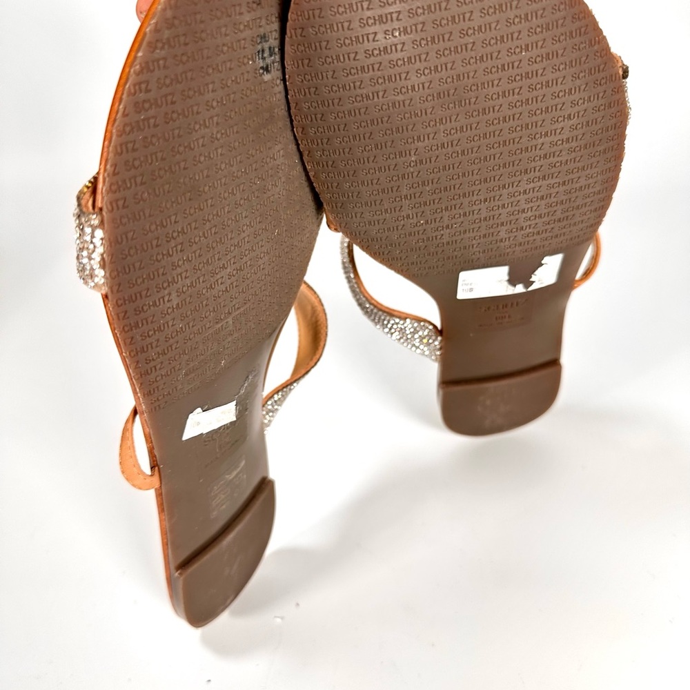 SCHUTZ  Women’s Embellished Fabia Flat Leather sandals - Picture 7 of 7